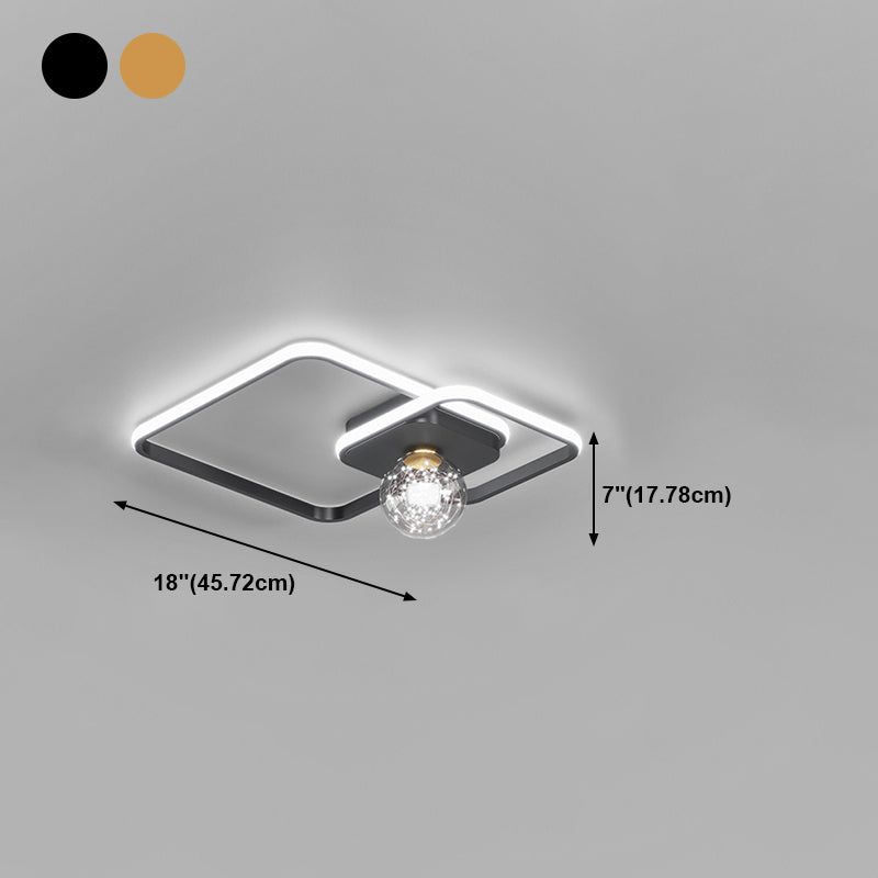 Modern Style Linear Shape Ceiling Fixtures Metal 3 Light Flush Ceiling Light Fixtures