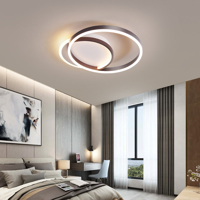 Modern Style Circle Shape Ceiling Fixtures Metal 3 Light Flush Ceiling Light Fixtures