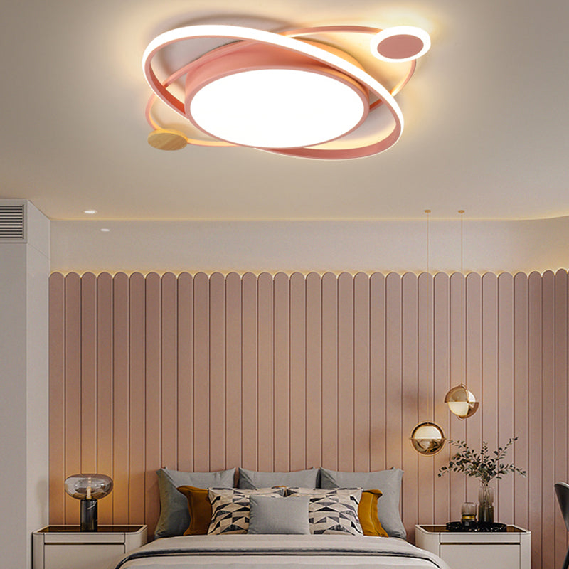 Modern Style Round Shape Ceiling Fixtures Metal 3 Light Flush Ceiling Light Fixtures
