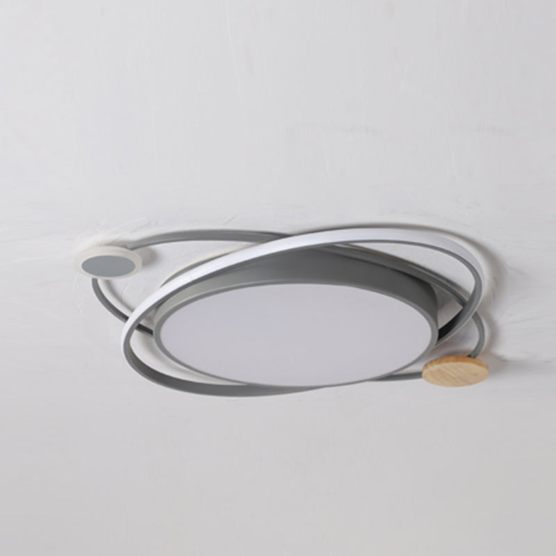 Modern Style Round Shape Ceiling Fixtures Metal 3 Light Flush Ceiling Light Fixtures