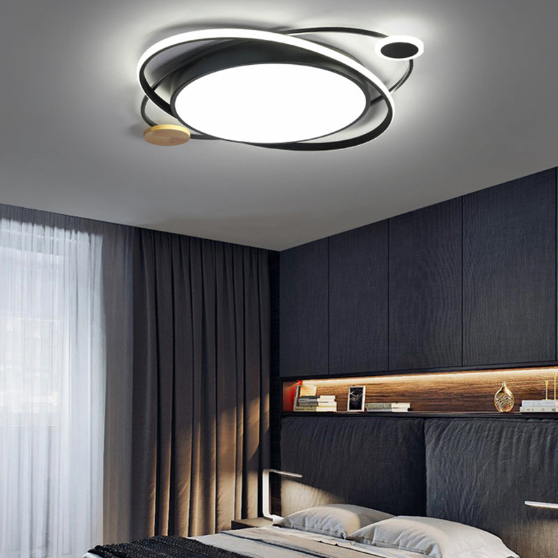 Modern Style Round Shape Ceiling Fixtures Metal 3 Light Flush Ceiling Light Fixtures