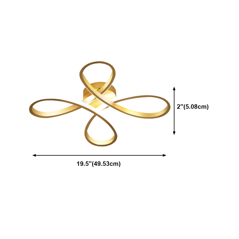 Metal Floral Ceiling Mounted Fixture Simple Style Ceiling Flush in Gold