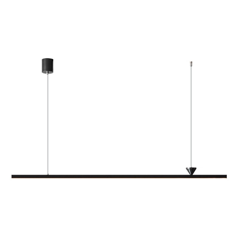 Linear Shape Island Pendant Contemporary Style Metal Single Light Hanging Island Light