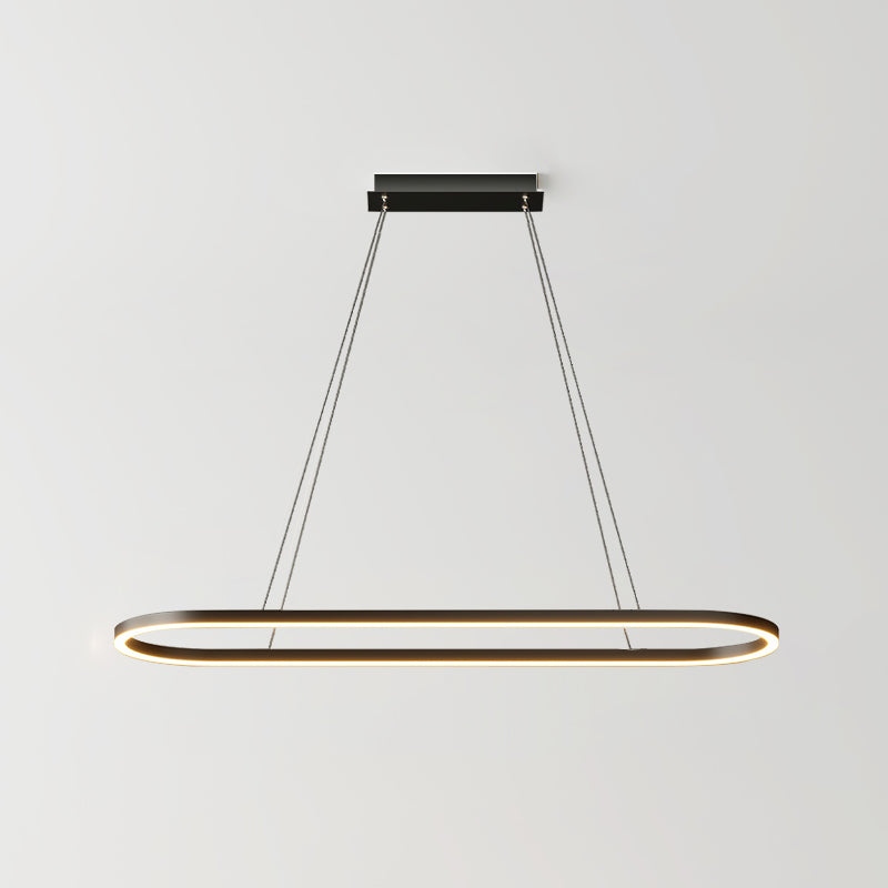 Linear Shape Island Pendant Contemporary Style Metal 1 Light Island Lighting Idea