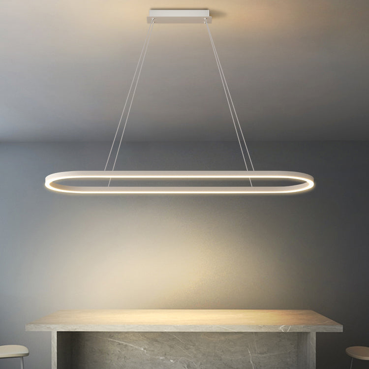 Linear Shape Island Pendant Contemporary Style Metal 1 Light Island Lighting Idea