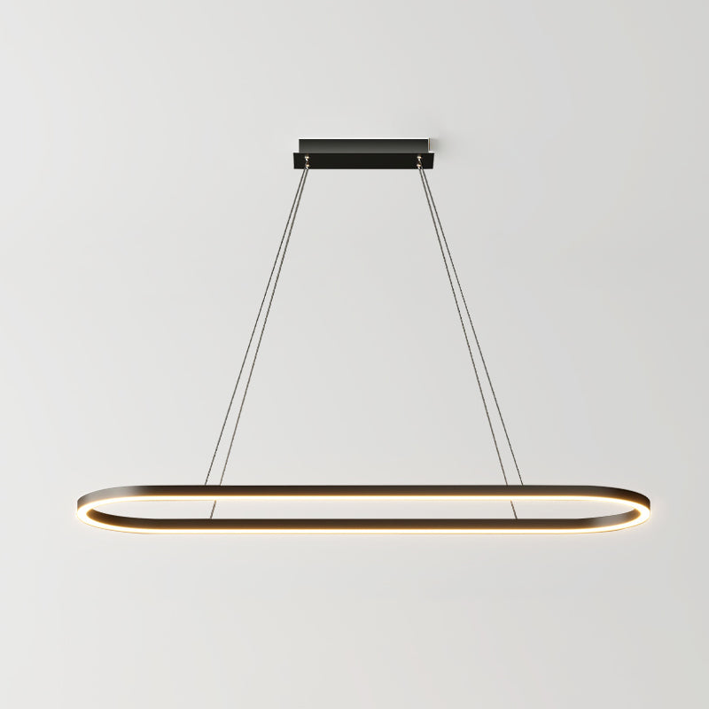 Linear Shape Island Pendant Contemporary Style Metal 1 Light Island Lighting Idea