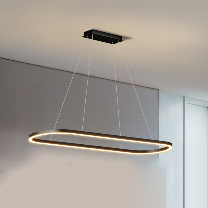 Linear Shape Island Pendant Contemporary Style Metal 1 Light Island Lighting Idea