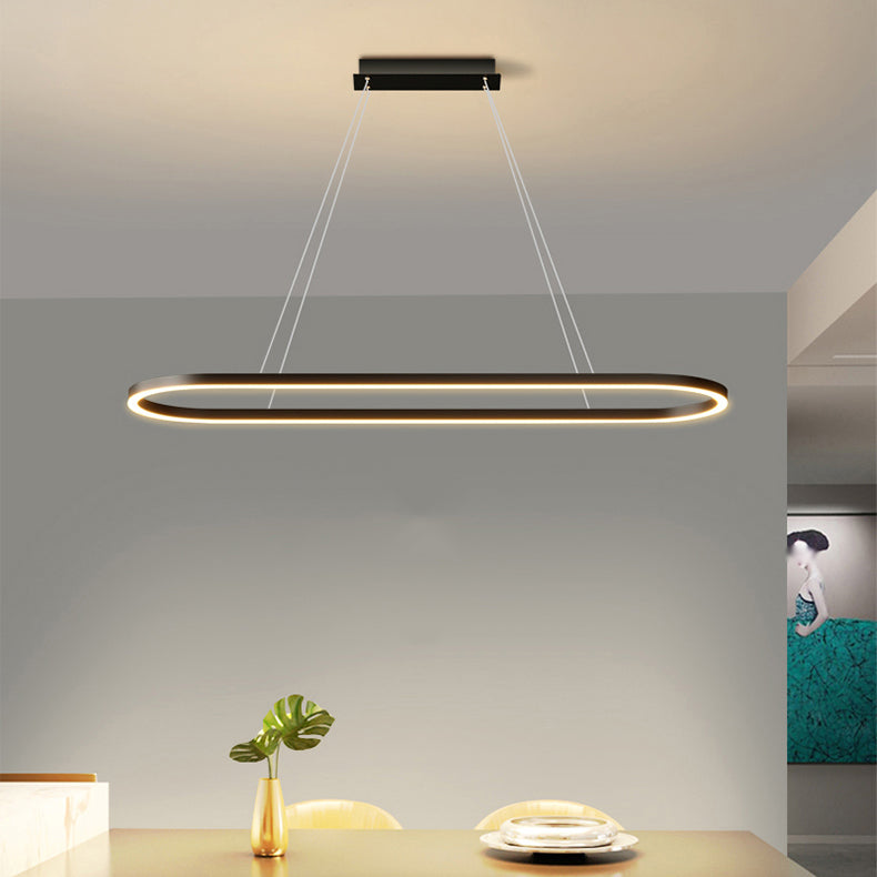 Linear Shape Island Pendant Contemporary Style Metal 1 Light Island Lighting Idea