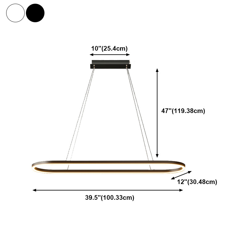Linear Shape Island Pendant Contemporary Style Metal 1 Light Island Lighting Idea
