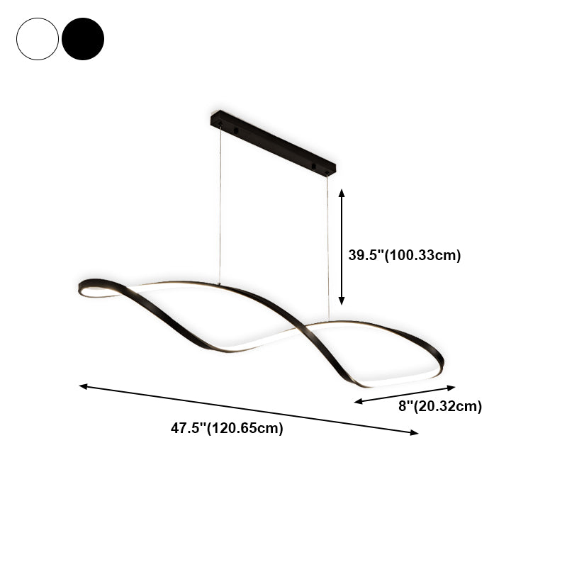 Linear Shape Island Pendant Contemporary Style Metal 1 Light Island Pendant Light