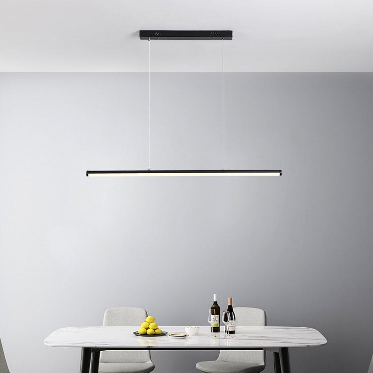 Linear Shape Island Pendant Contemporary Style Metal 1 Light Island Pendant Light in Black