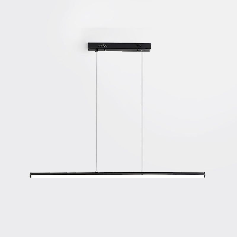 Linear Shape Island Pendant Contemporary Style Metal 1 Light Island Pendant Light in Black