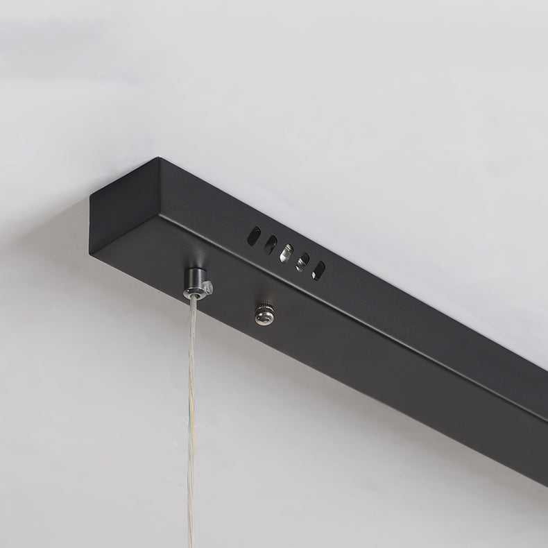 Linear Shape Island Pendant Contemporary Style Metal 1 Light Island Pendant Light in Black