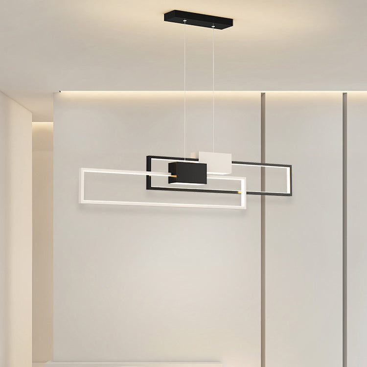 Linear Shape Island Lights Contemporary Style Metal 4 Light Island Pendant Lights