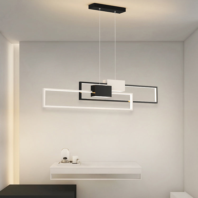 Linear Shape Island Lights Contemporary Style Metal 4 Light Island Pendant Lights