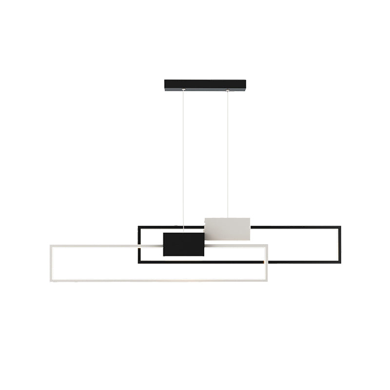 Linear Shape Island Lights Contemporary Style Metal 4 Light Island Pendant Lights