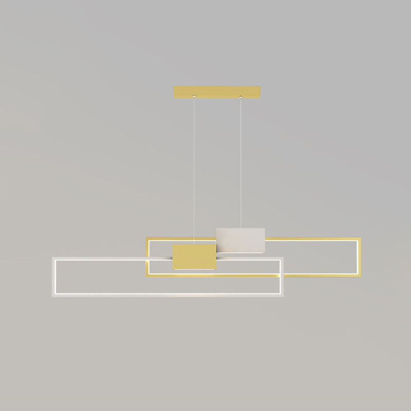 Linear Shape Island Lights Contemporary Style Metal 4 Light Island Pendant Lights