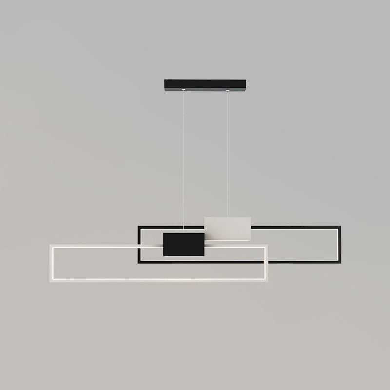 Linear Shape Island Lights Contemporary Style Metal 4 Light Island Pendant Lights