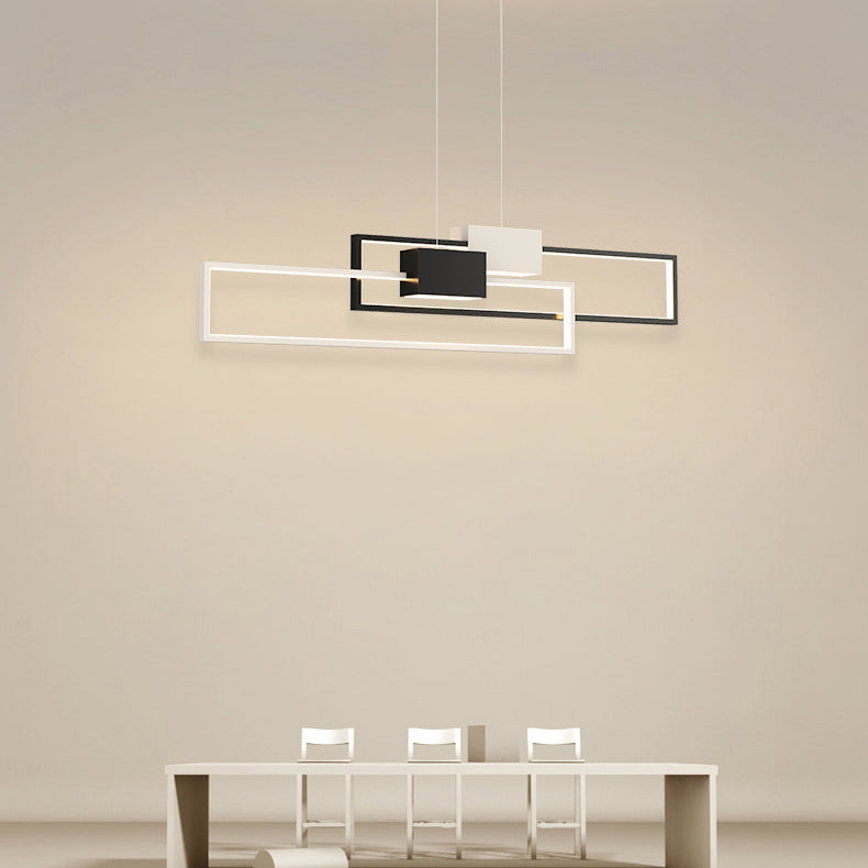 Linear Shape Island Lights Contemporary Style Metal 4 Light Island Pendant Lights