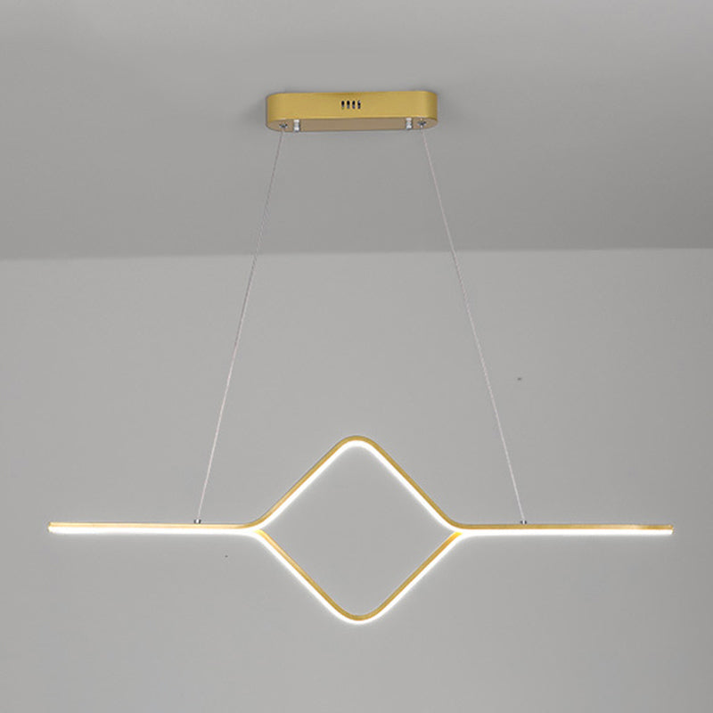Linear Shape Island Pendant Modern Style Metal 2 Lights Island Lighting for Bedroom