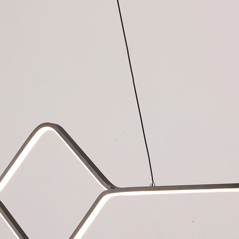 Linear Shape Island Pendant Modern Style Metal 2 Lights Island Lighting for Bedroom