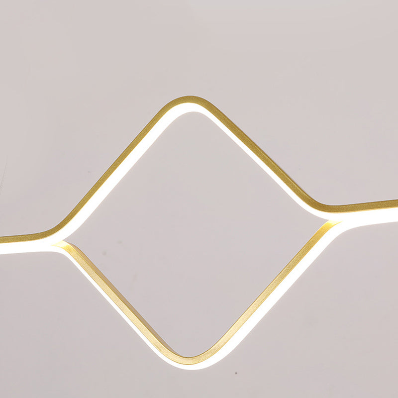 Linear Shape Island Pendant Modern Style Metal 2 Lights Island Lighting for Bedroom