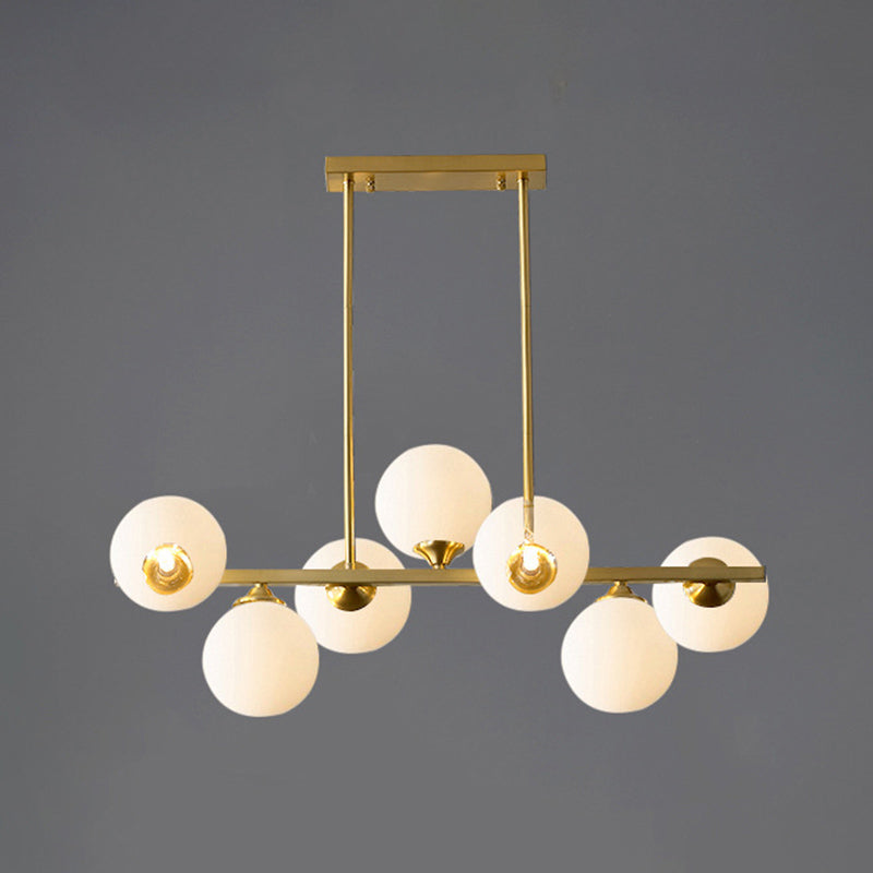 Spherical Shape Island Pendant Modern Style Glass Multi Lights Island Lighting for Bedroom