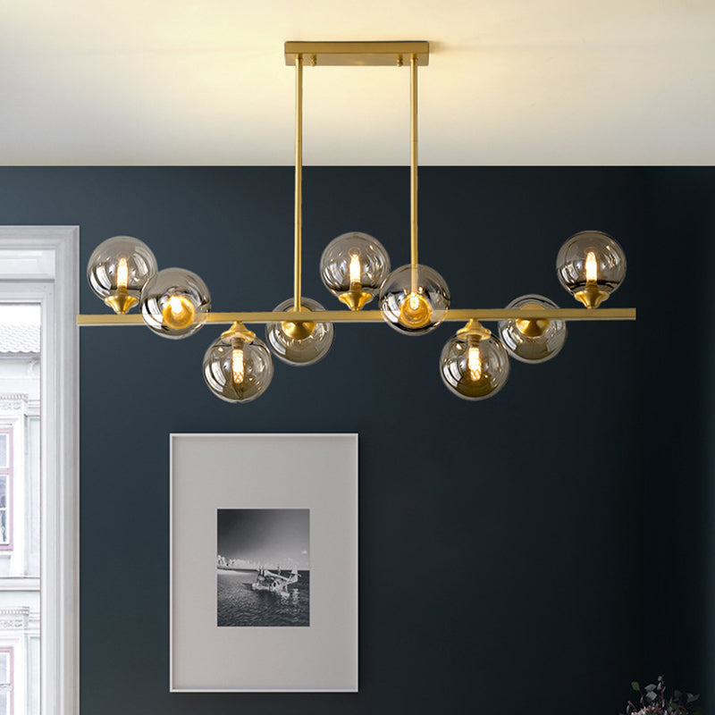 Spherical Shape Island Pendant Modern Style Glass Multi Lights Island Lighting for Bedroom