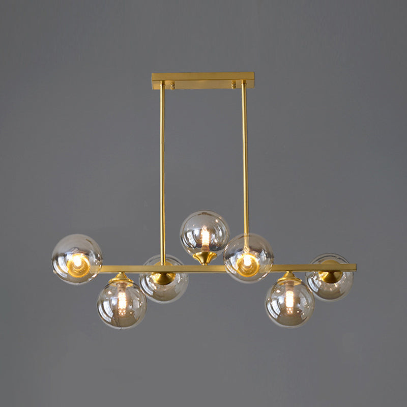 Spherical Shape Island Pendant Modern Style Glass Multi Lights Island Lighting for Bedroom