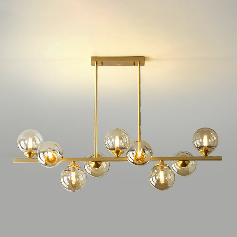 Spherical Shape Island Pendant Modern Style Glass Multi Lights Island Lighting for Bedroom