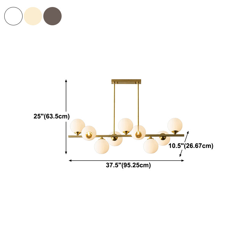 Spherical Shape Island Pendant Modern Style Glass Multi Lights Island Lighting for Bedroom