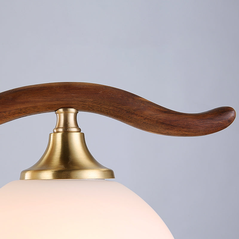 Modern Style Dome Shape Island Lights White Glass Island Lighting in Brown