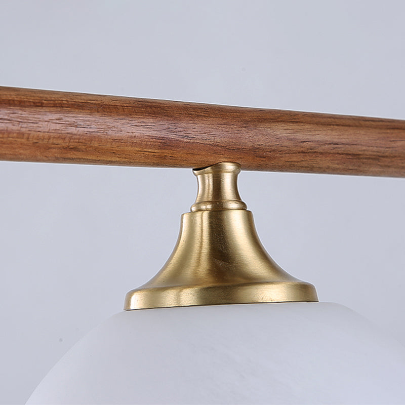 Modern Style Dome Shape Island Lights White Glass Island Lighting in Brown