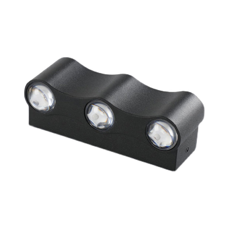 Contemporary Aluminum Wall Light 2.5" High Multi Light Wall Washer for Outdoors