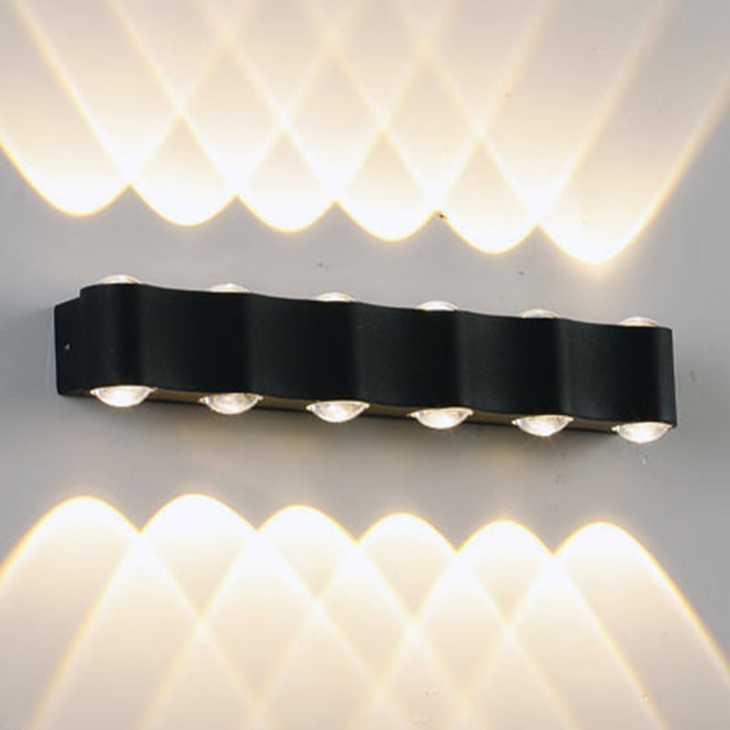 Contemporary Aluminum Wall Light 2.5" High Multi Light Wall Washer for Outdoors
