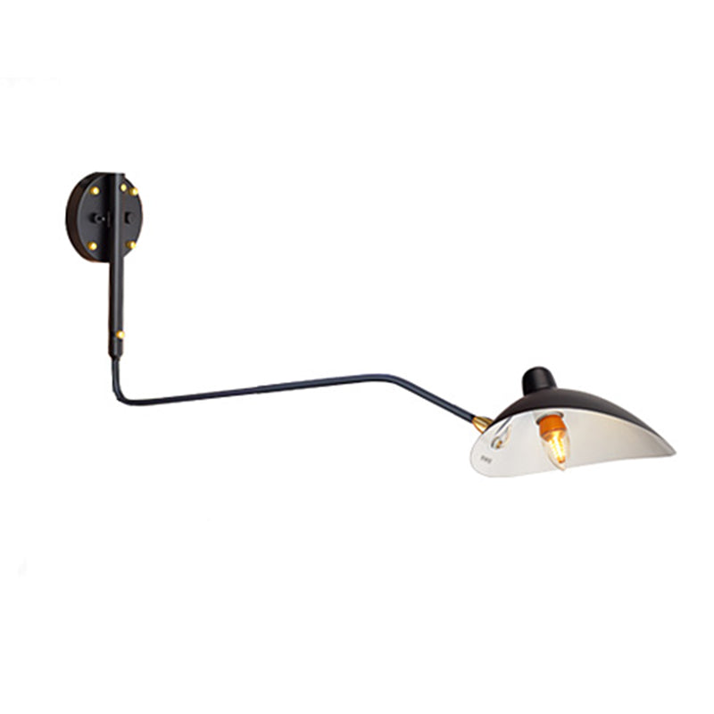 Nordic Style Metal Wall Light Long Arm Black Wall Sconce for Living Room
