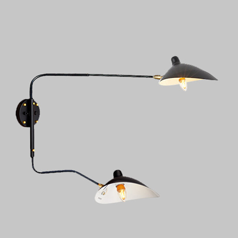 Nordic Style Metal Wall Light Long Arm Black Wall Sconce for Living Room