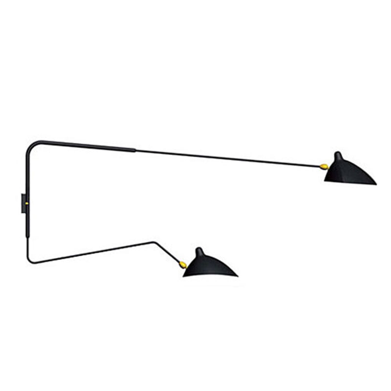 Nordic Style Metal Wall Light Long Arm Black Wall Sconce for Living Room