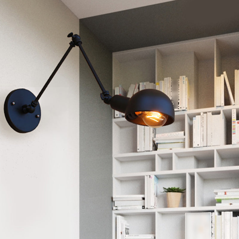 Industrial Style Metal Wall Light Long Arm Black Wall Sconce for Living Room