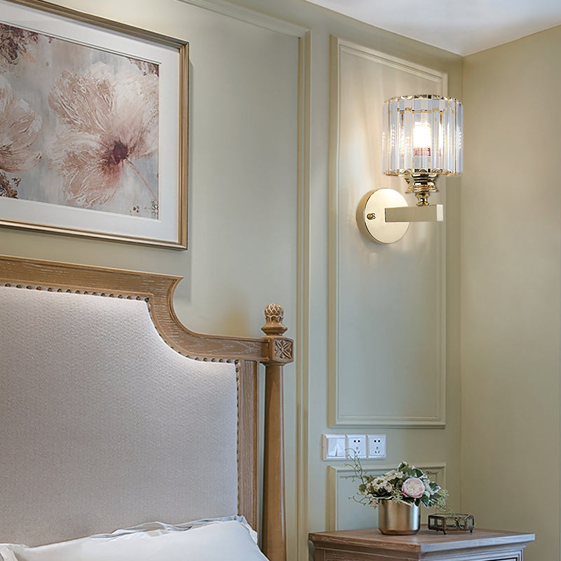 Modern Style Wall Light Geometric 1 Light Wall Sconce with Crystal for Living Room