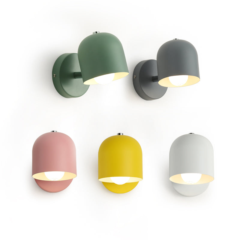 Geometric Metal Wall Sconce Modern Nordic Macaron Single Light Wall Mounted Light