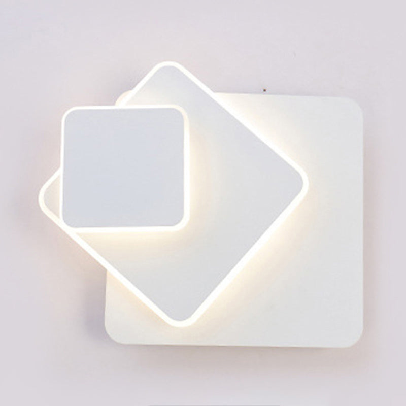 2 Lights LED Wall Mount Light Modern Simple Wall Light with Acrylic Shade for Living Room