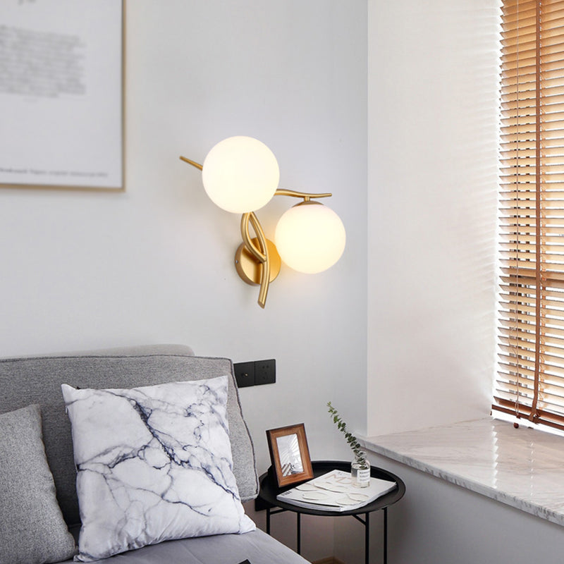 Modern Style Glass Wall Lamp Living Room Wall Mounted Light Fixture