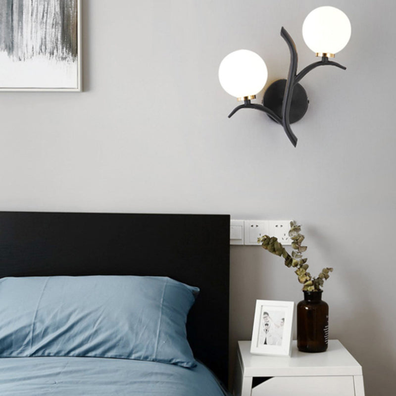 Modern Style Glass Wall Lamp Living Room Wall Mounted Light Fixture