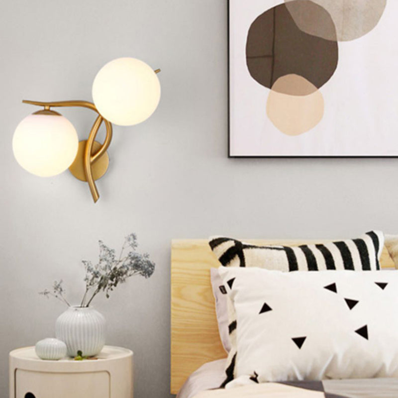 Modern Style Glass Wall Lamp Living Room Wall Mounted Light Fixture