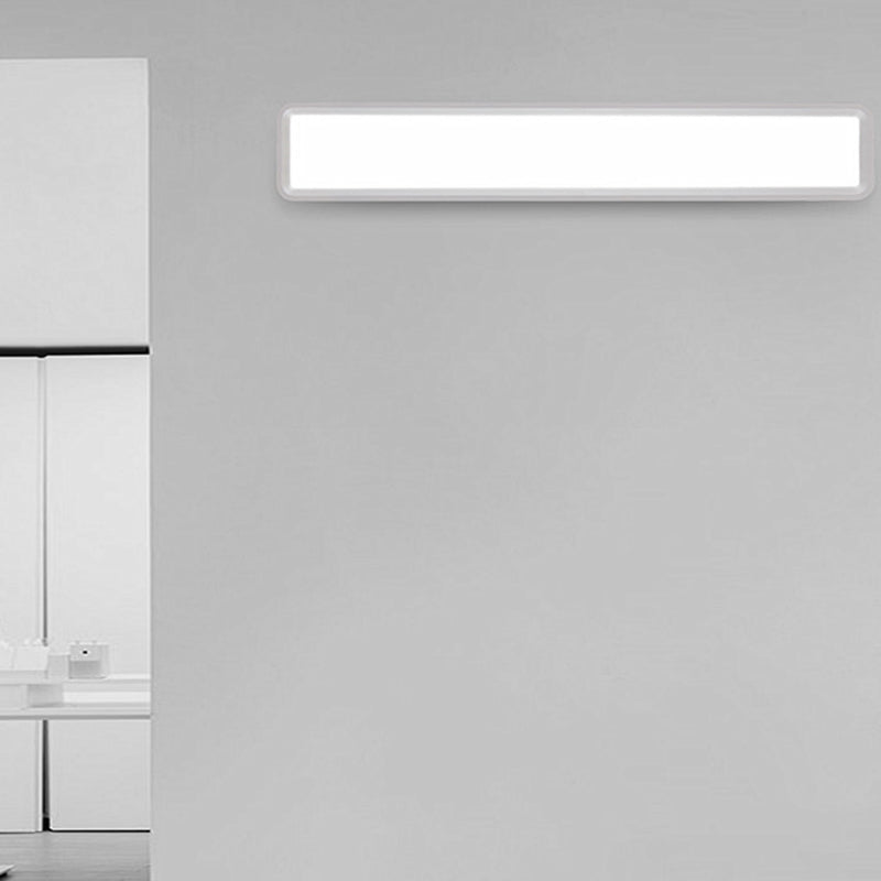 Metal Square Shape Wall Light Modern Style 1-Light Wall Mounted Light Fixture in White