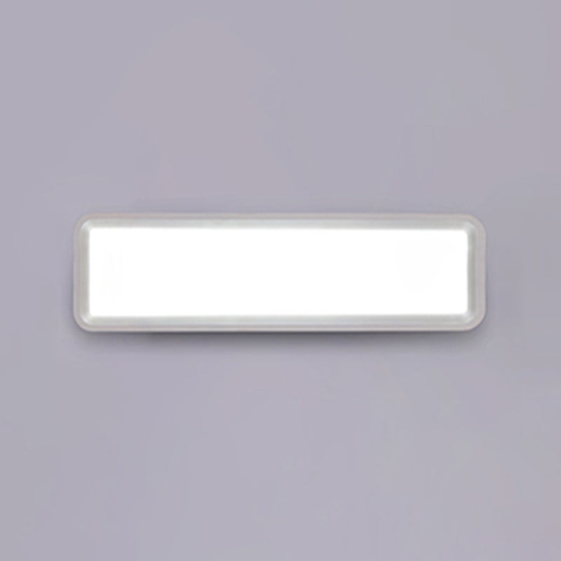 Metal Square Shape Wall Light Modern Style 1-Light Wall Mounted Light Fixture in White