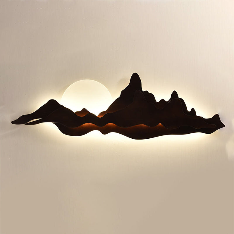 Cloud Shape Wooden Wall Sconce 1 Light Wall Mount Lamp with Acrylic Shade for Living Room