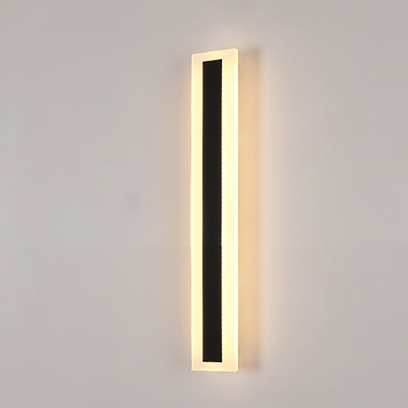 Metal Linear Shape Wall Light Modern Style 1-Light Wall Mount Light Fixture in Black