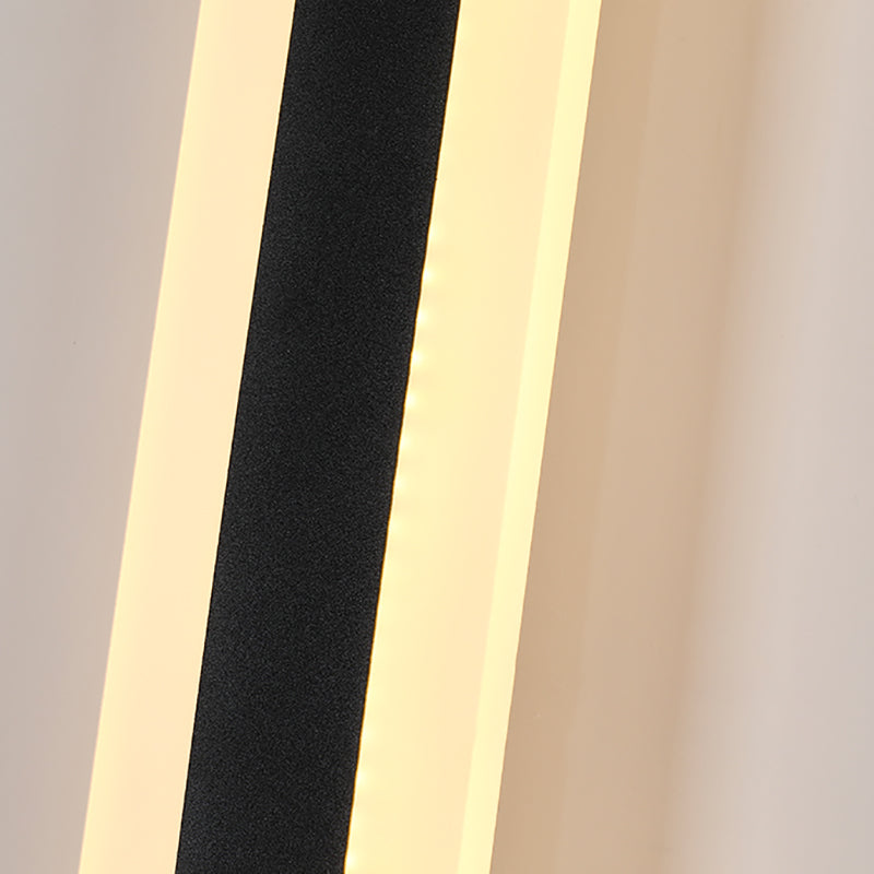 Metal Linear Shape Wall Light Modern Style 1-Light Wall Mount Light Fixture in Black